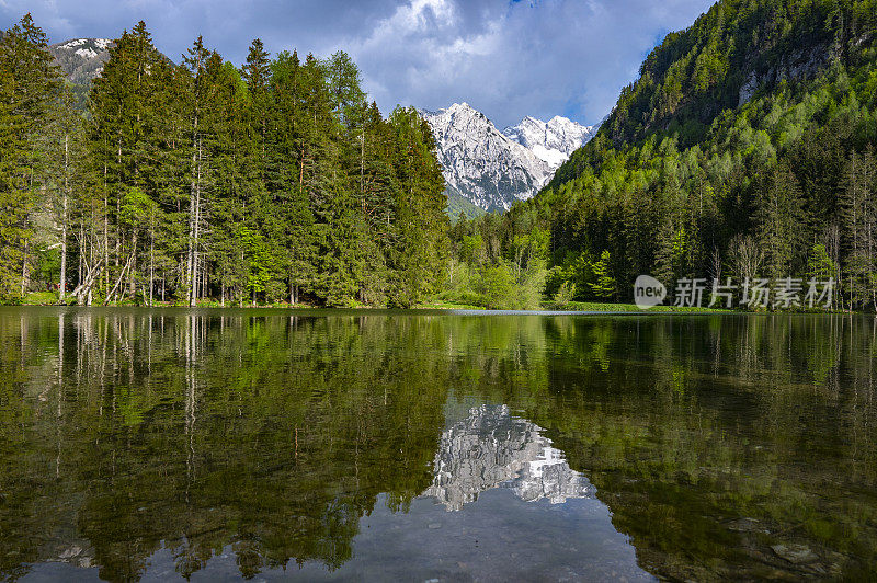 春天的Zgornje Jezersko山谷中的Planšarsko jezero湖